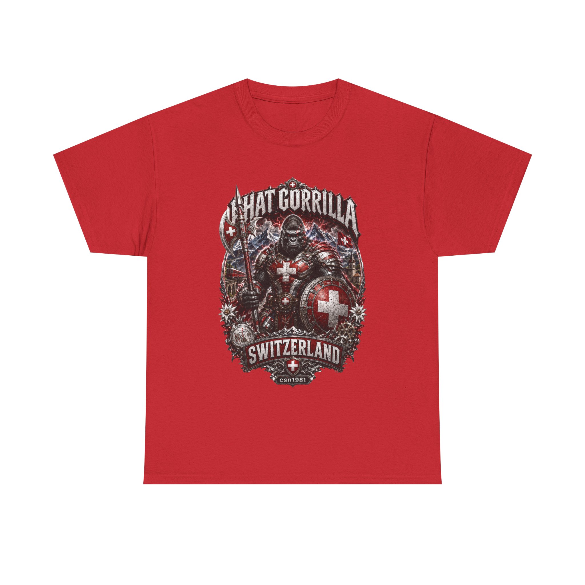 Switzerland Gorilla Crest T‑Shirt — Swiss Flag Warrior Graphic Tee - Image 9