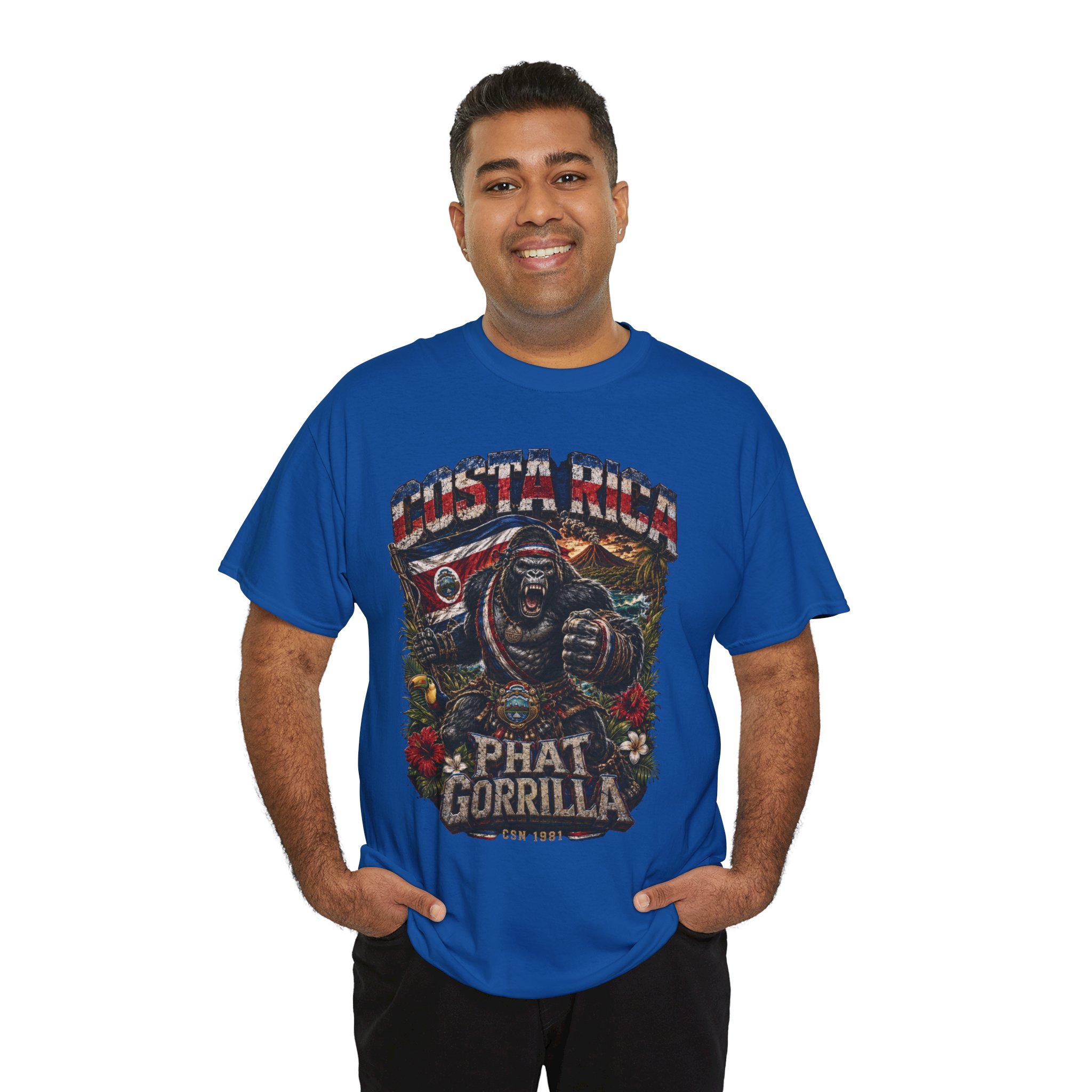 Costa Rica Phat Gorilla T-Shirt - Tropical Retro Ape Graphic Tee - Image 6