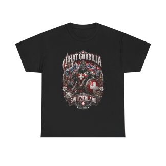 Switzerland Gorilla Crest T‑Shirt — Swiss Flag Warrior Graphic Tee