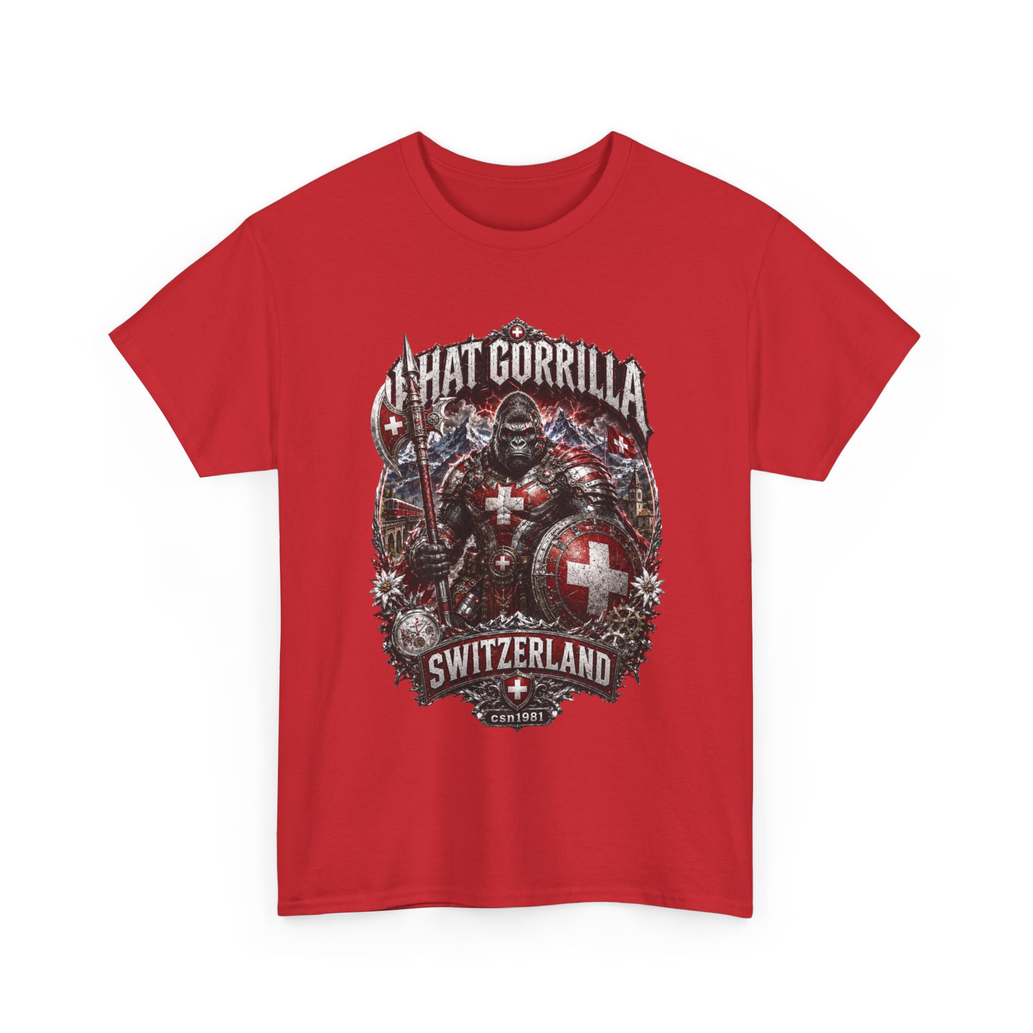 Switzerland Gorilla Crest T‑Shirt — Swiss Flag Warrior Graphic Tee - Image 11