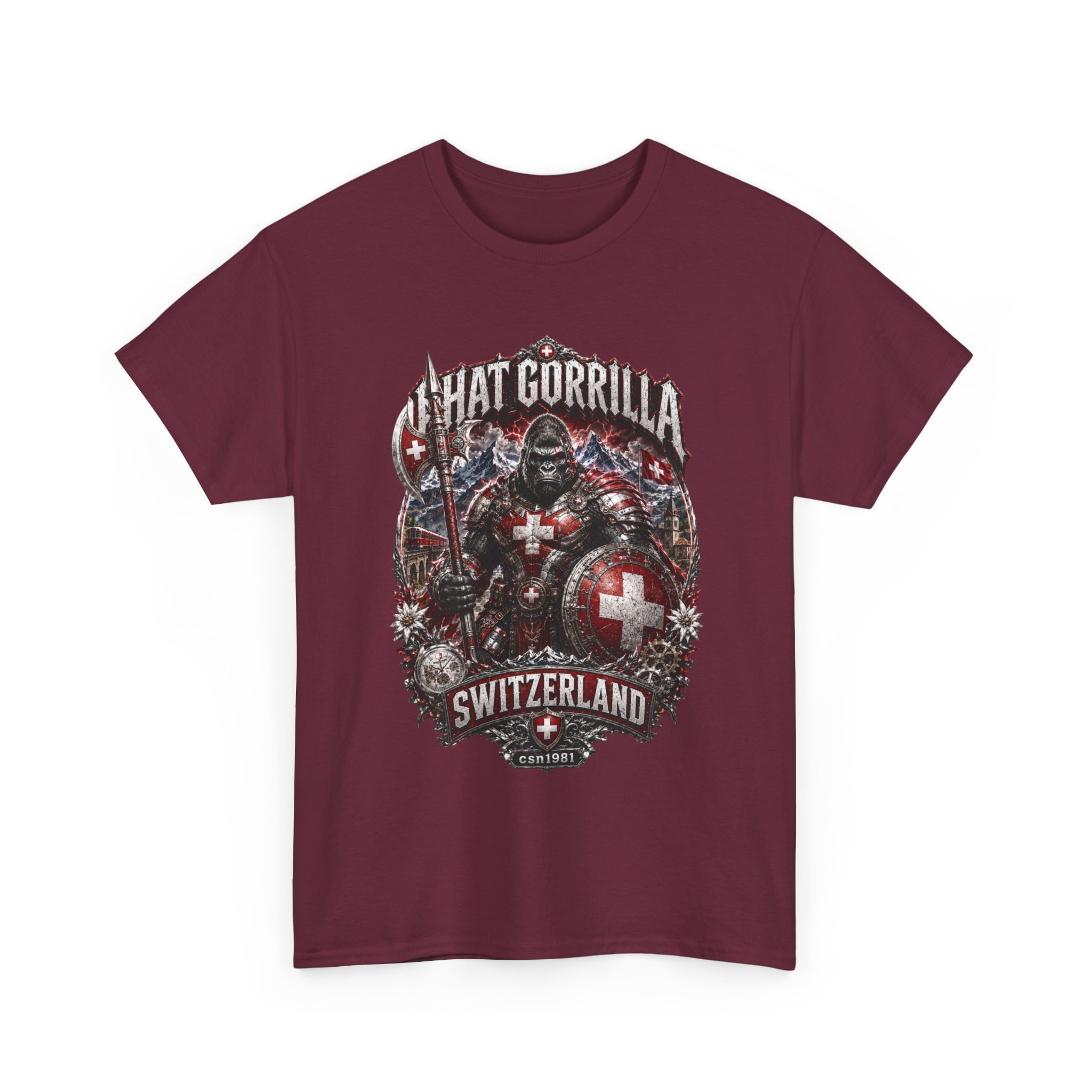 Switzerland Gorilla Crest T‑Shirt — Swiss Flag Warrior Graphic Tee - Image 7