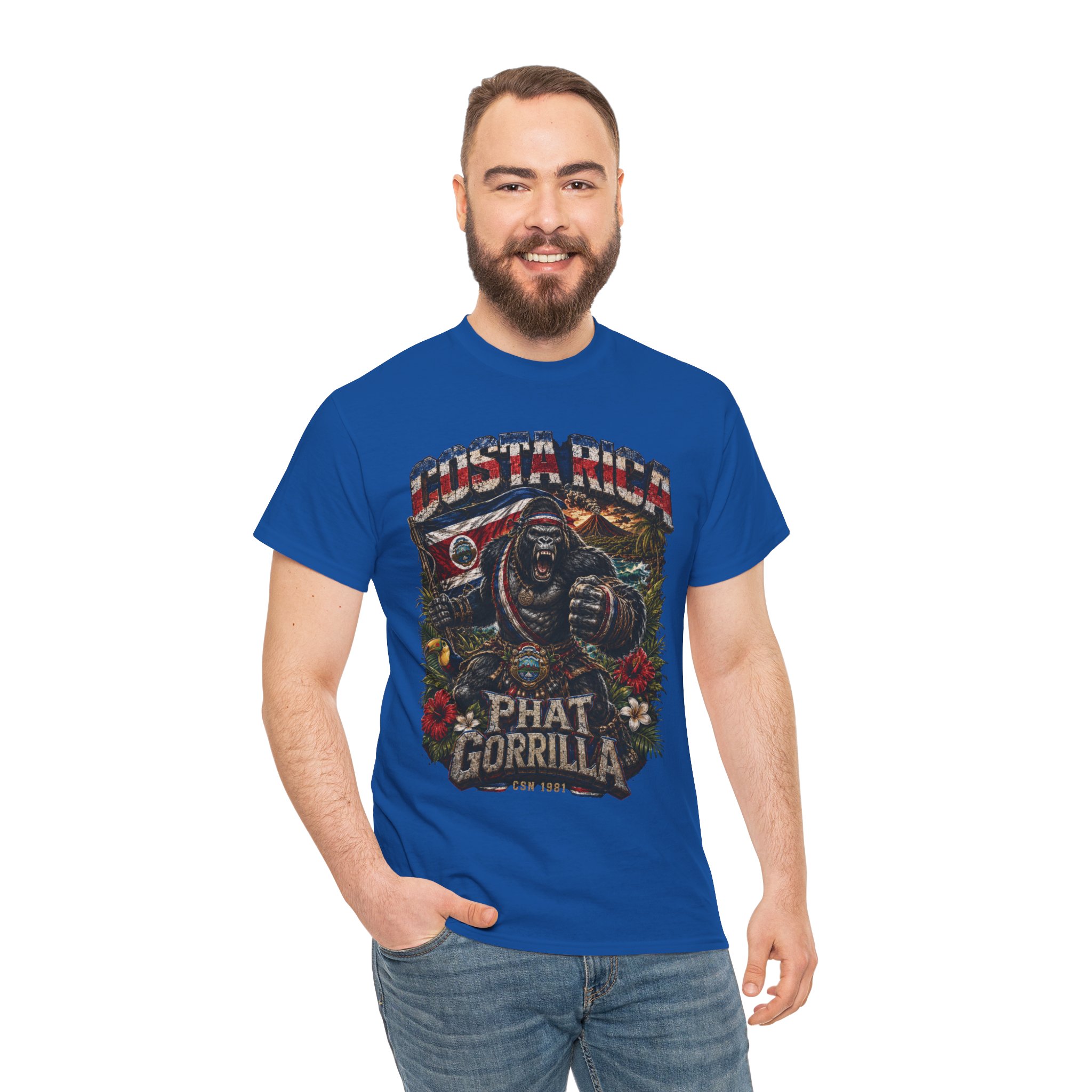 Costa Rica Phat Gorilla T-Shirt - Tropical Retro Ape Graphic Tee - Image 5