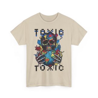 Toxic Skull Tee — Pixelated Earth Skull Graphic T-Shirt